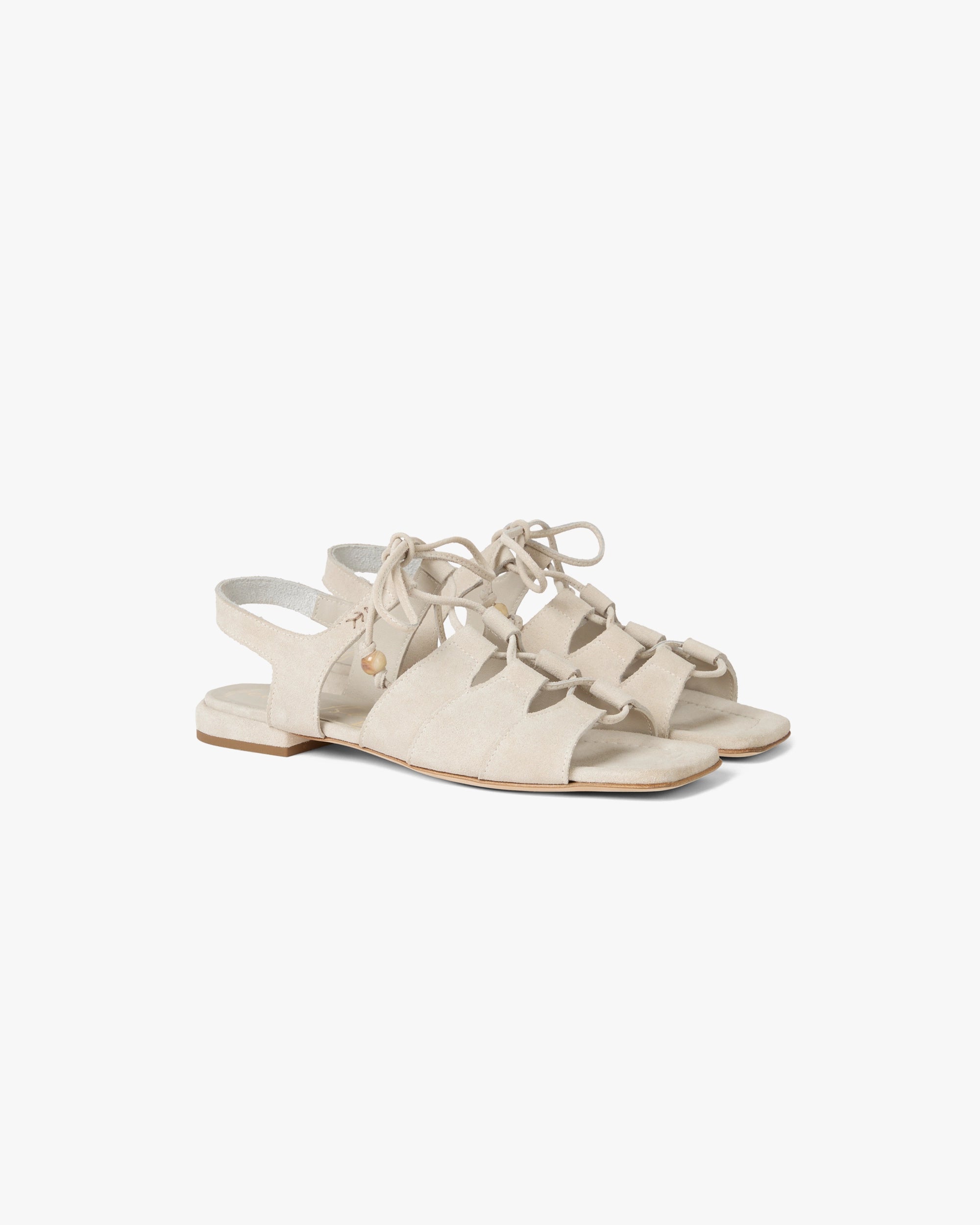 Suede Lace-Up Sandal