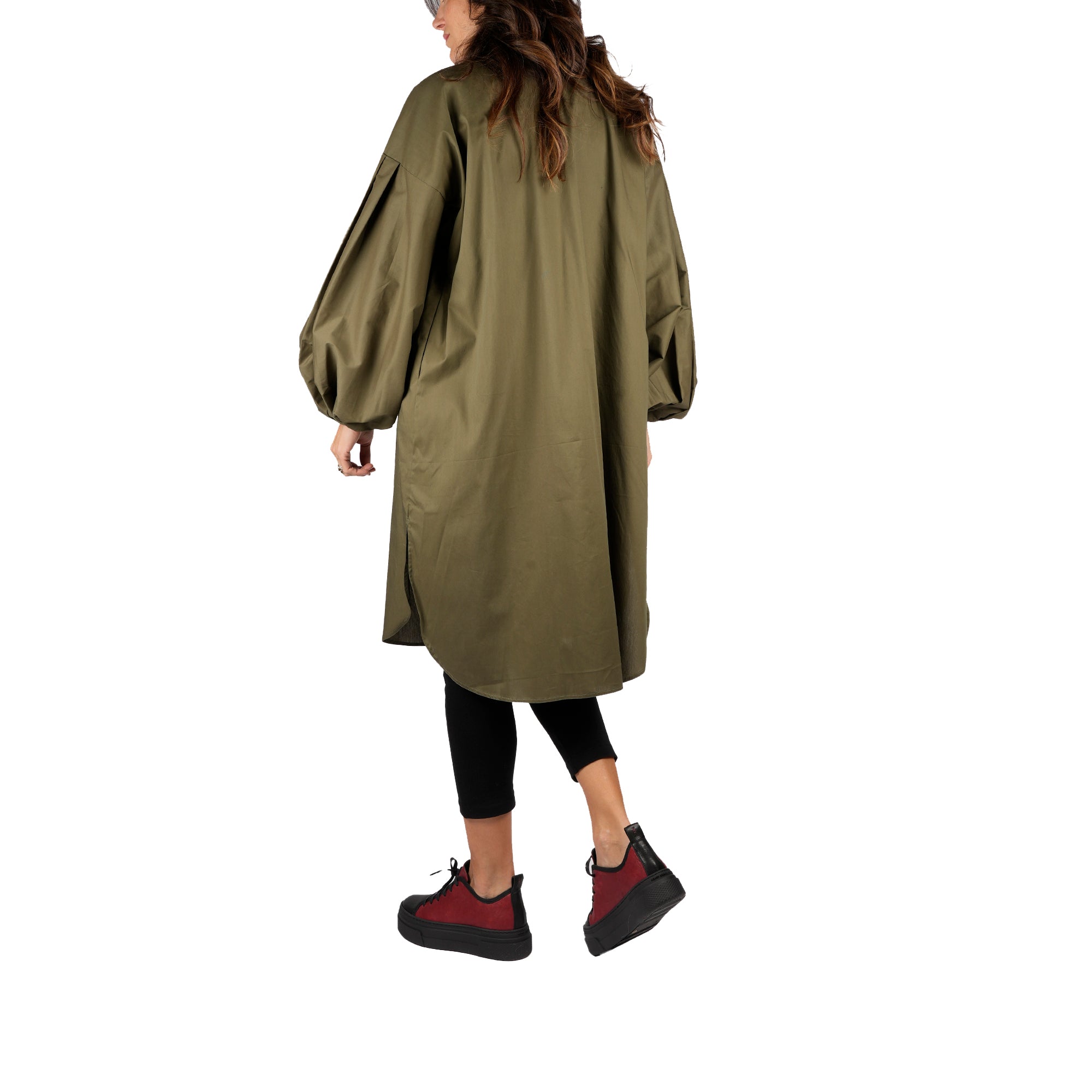 Abito in cotone verde oliva