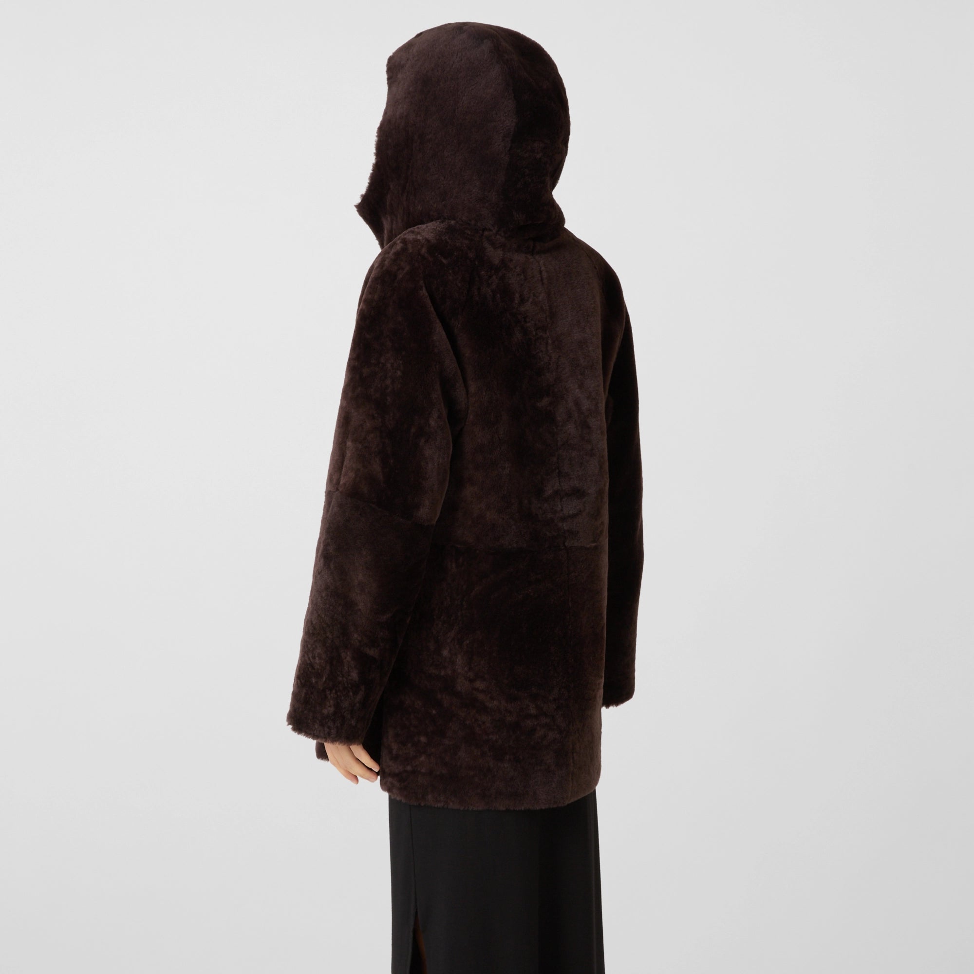 Reversible Hooded Shearling Parka