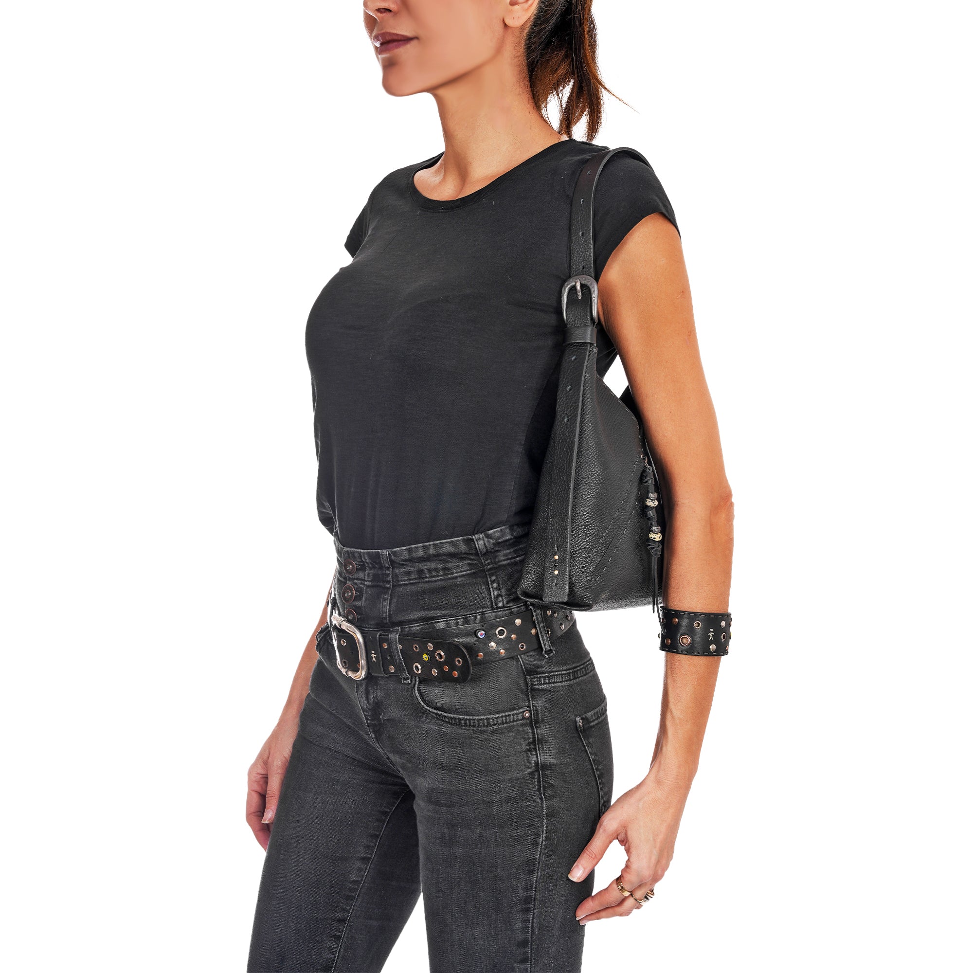 Cross Belt Micro Martellato Black