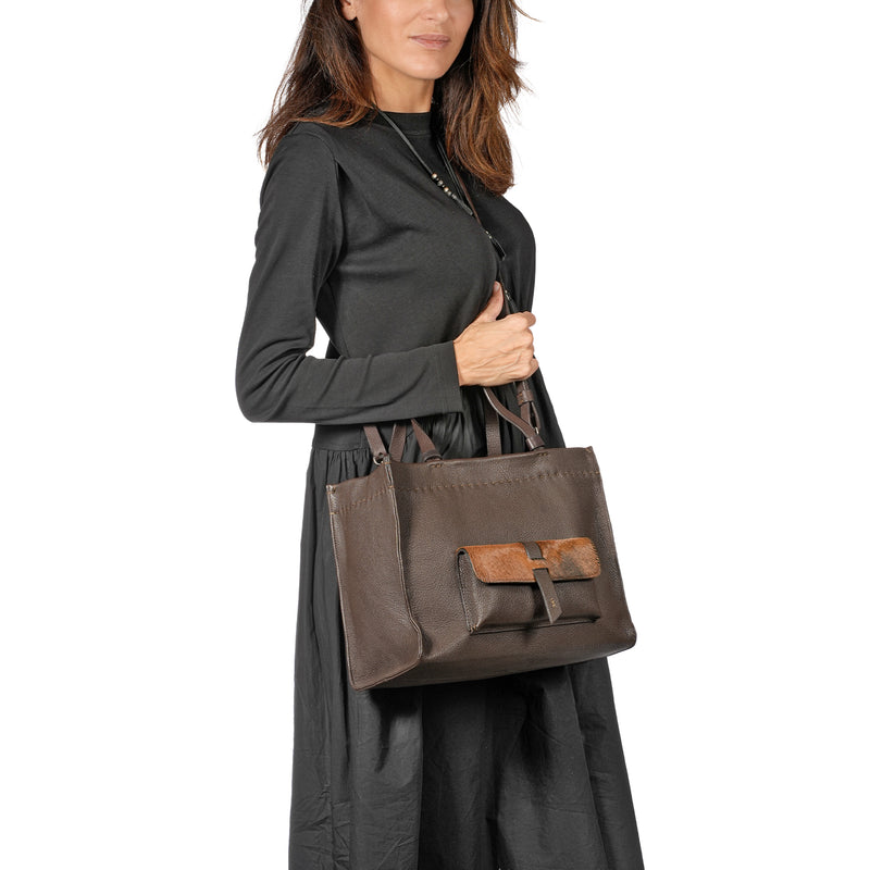 Shopping Pocket M Tab Martellato Dark Brown