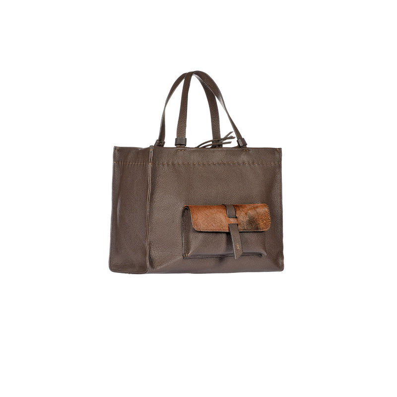 Shopping Pocket M Tab Martellato Dark Brown