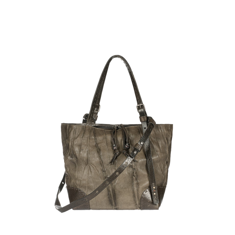 Daria M Zip Plissettato Anthracite Olive