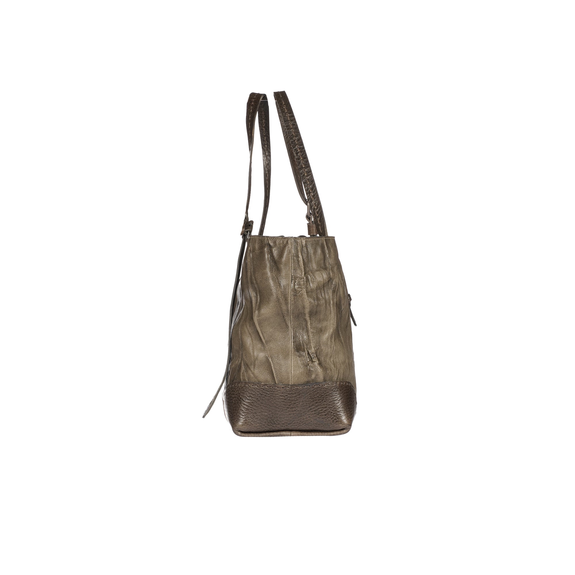 Daria M Zip Plissettato Anthracite Olive