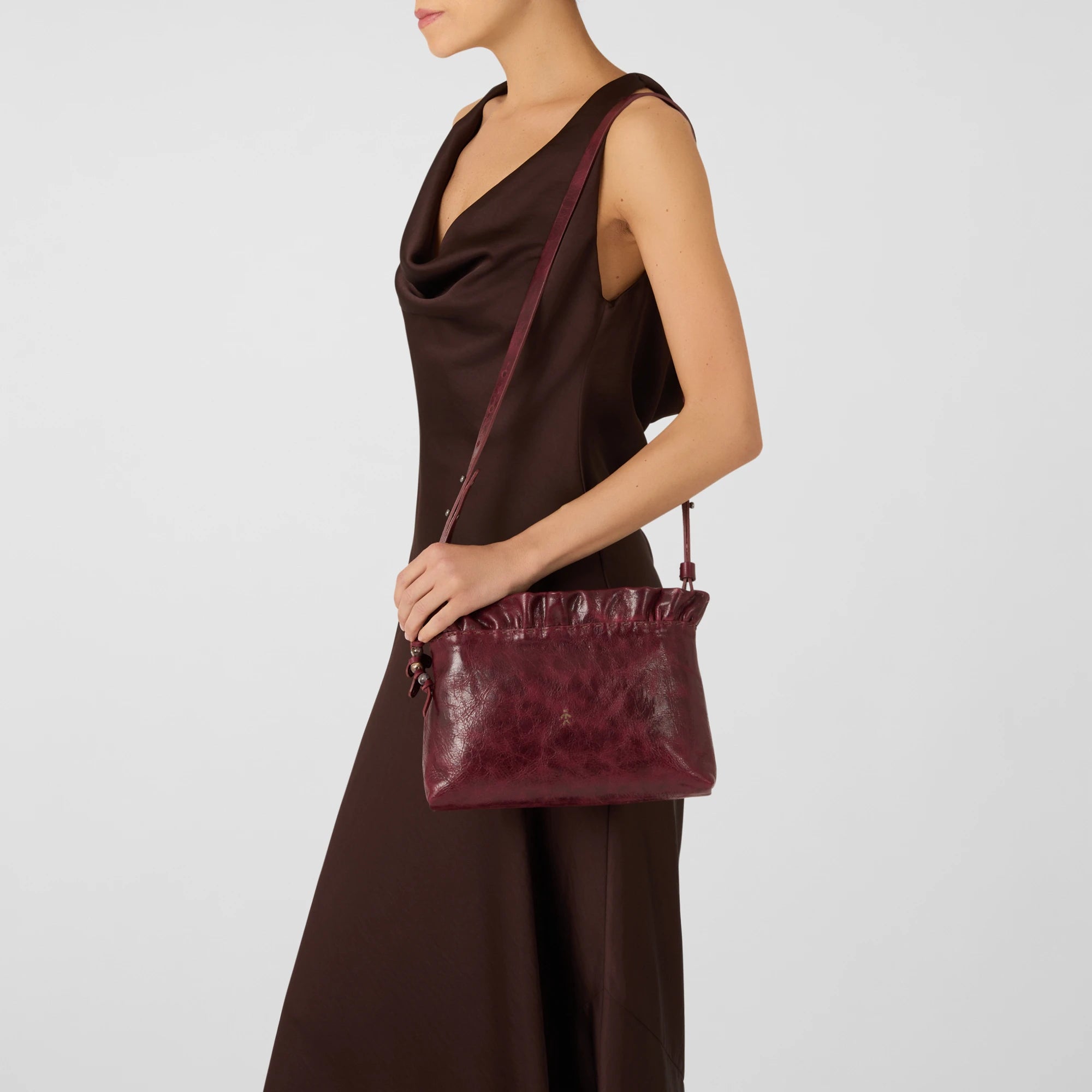 Ruched Zip Clutch York