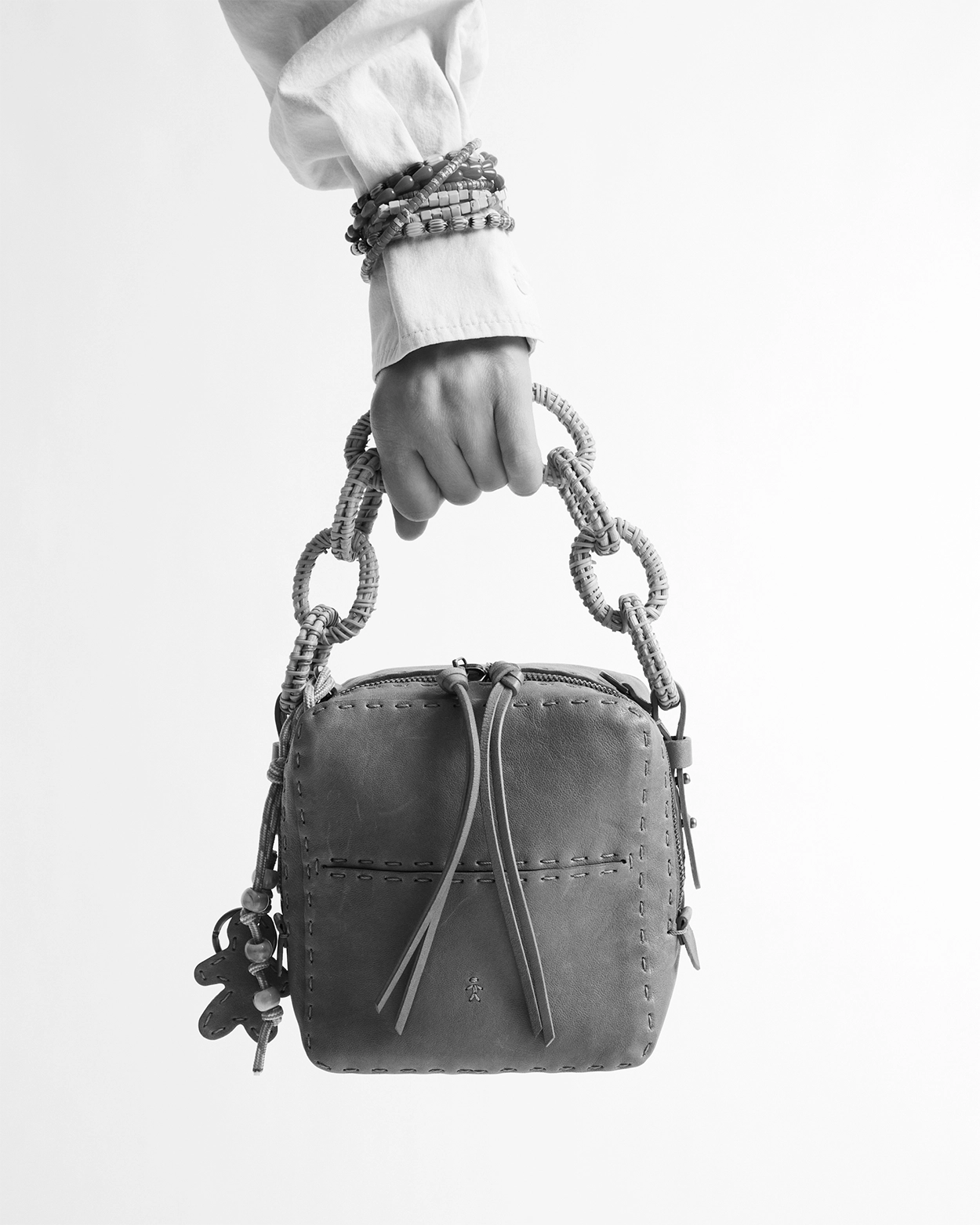 Noah S Raffia Top-Handle Bag