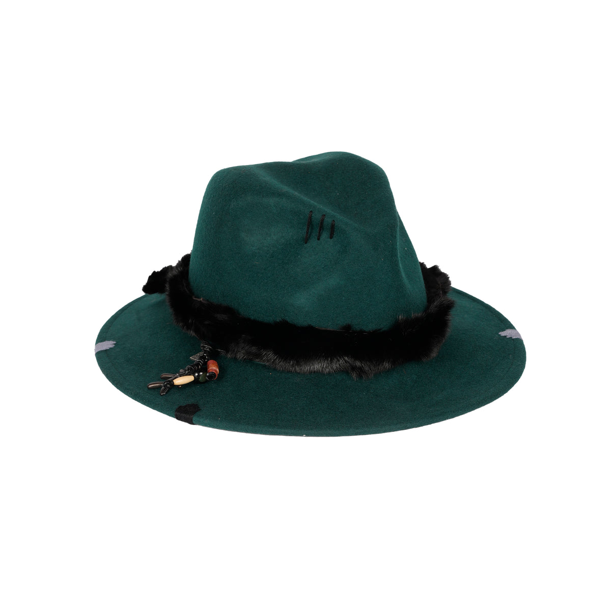 Zadig & Voltaire Alabama Foulard Feather-Trim Hat Zadig & Voltaire Black Wool Fedora Hat with Frayed Trim S Int main image 2