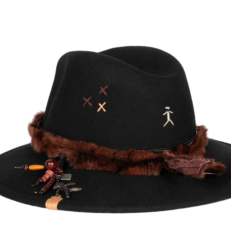 Fur Hat Wool Black