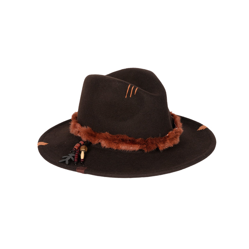 Fur Hat Wool Dark Brown