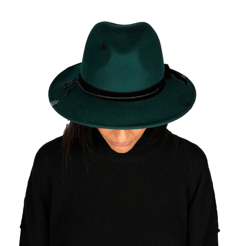 Velvet Hat Wool Teal