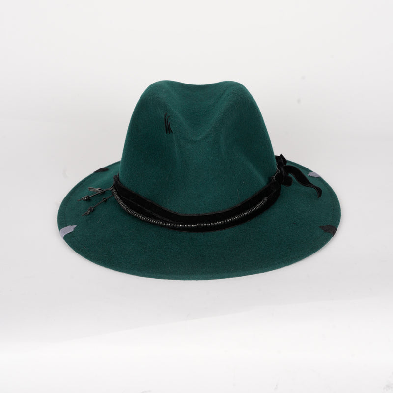 Velvet Hat Wool Teal
