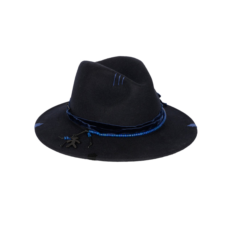 Velvet Hat Wool Deep Blue