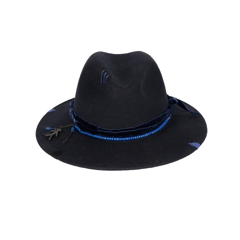 Velvet Hat Wool Deep Blue