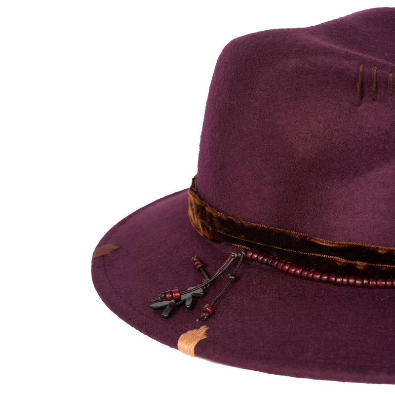 Velvet Hat Wool Burgundy