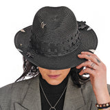 Hat Natural Cellulose Cut-Leather Black