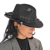 Hat Natural Cellulose Cut-Leather Black