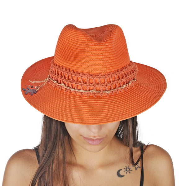 Summer Hat Natural Cellulose Orange