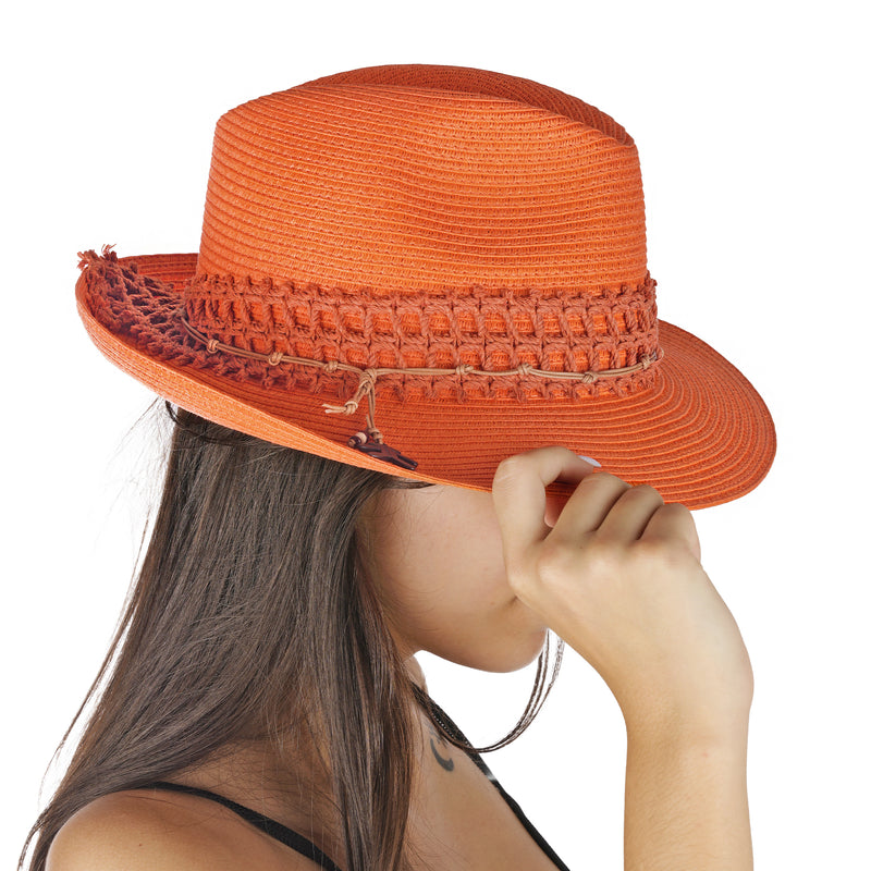 Cappello Summer in Cellulosa Naturale Arancio