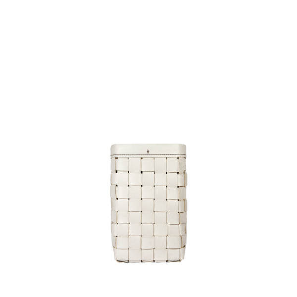 Cesta Figaro Leather Strap Large Basket White