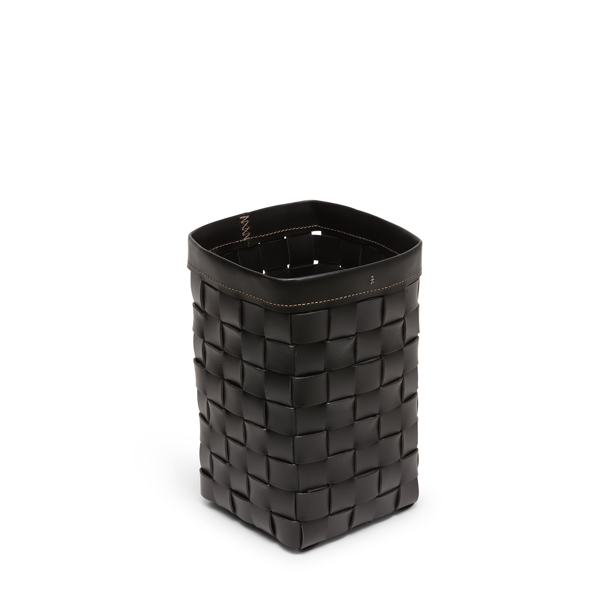 Cesta Figaro Leather Strap Large Basket Black