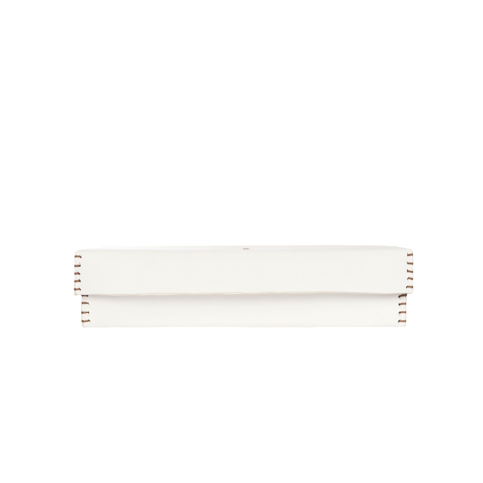 Rectangular Leather Box Dado White