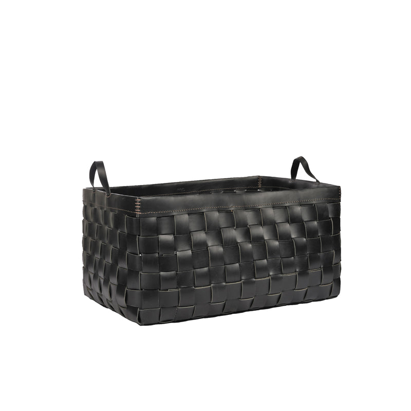 Large Basket Leather Black