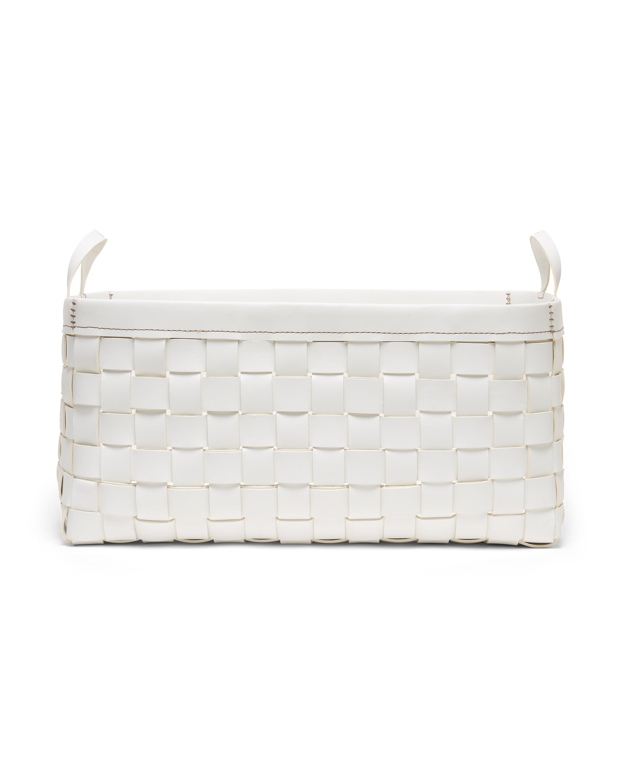 Large Basket Leather White