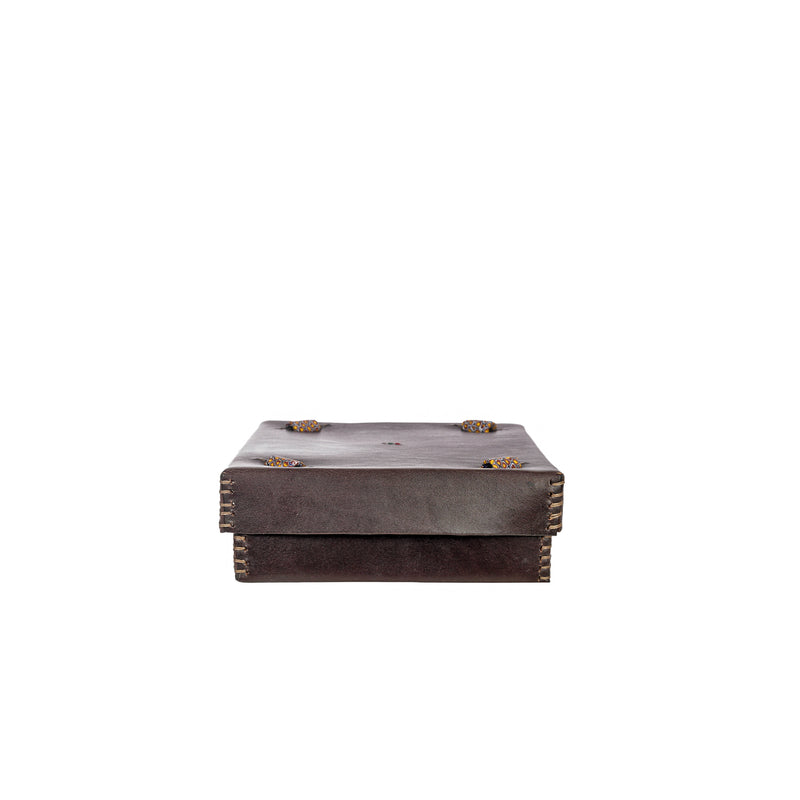 Rectangular Cuoio Leather Box Dado Murrine Ebony