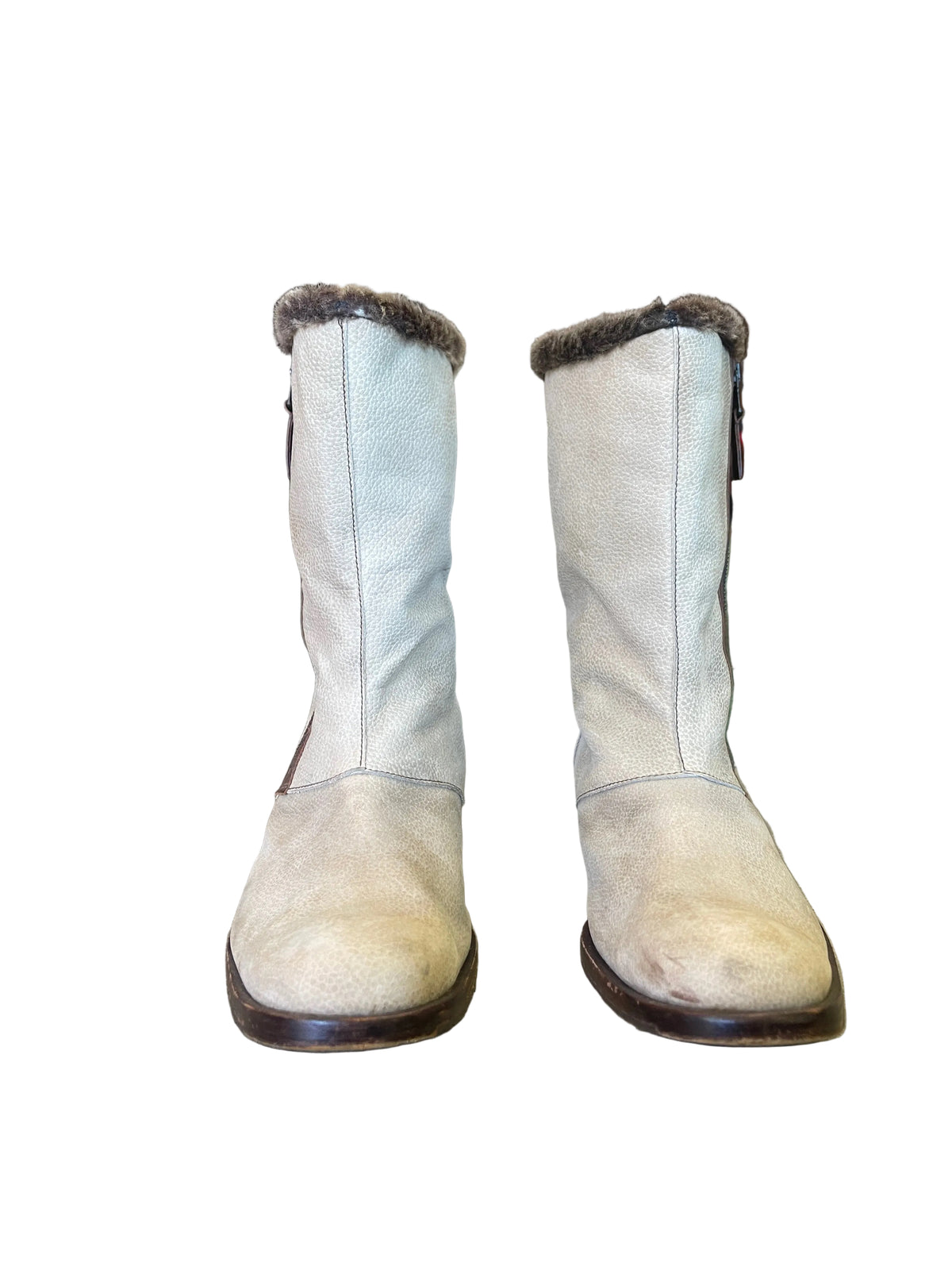 Rare Vintage Henry Beguelin Shearling-Trim Leather Boots