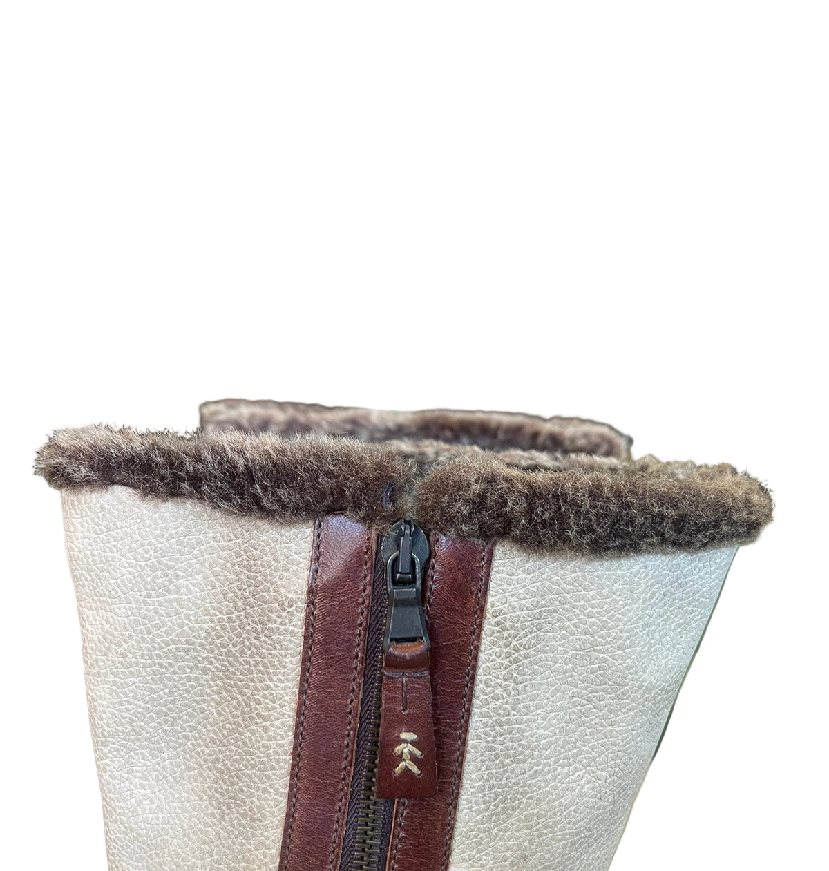 Rare Vintage Henry Beguelin Shearling-Trim Leather Boots