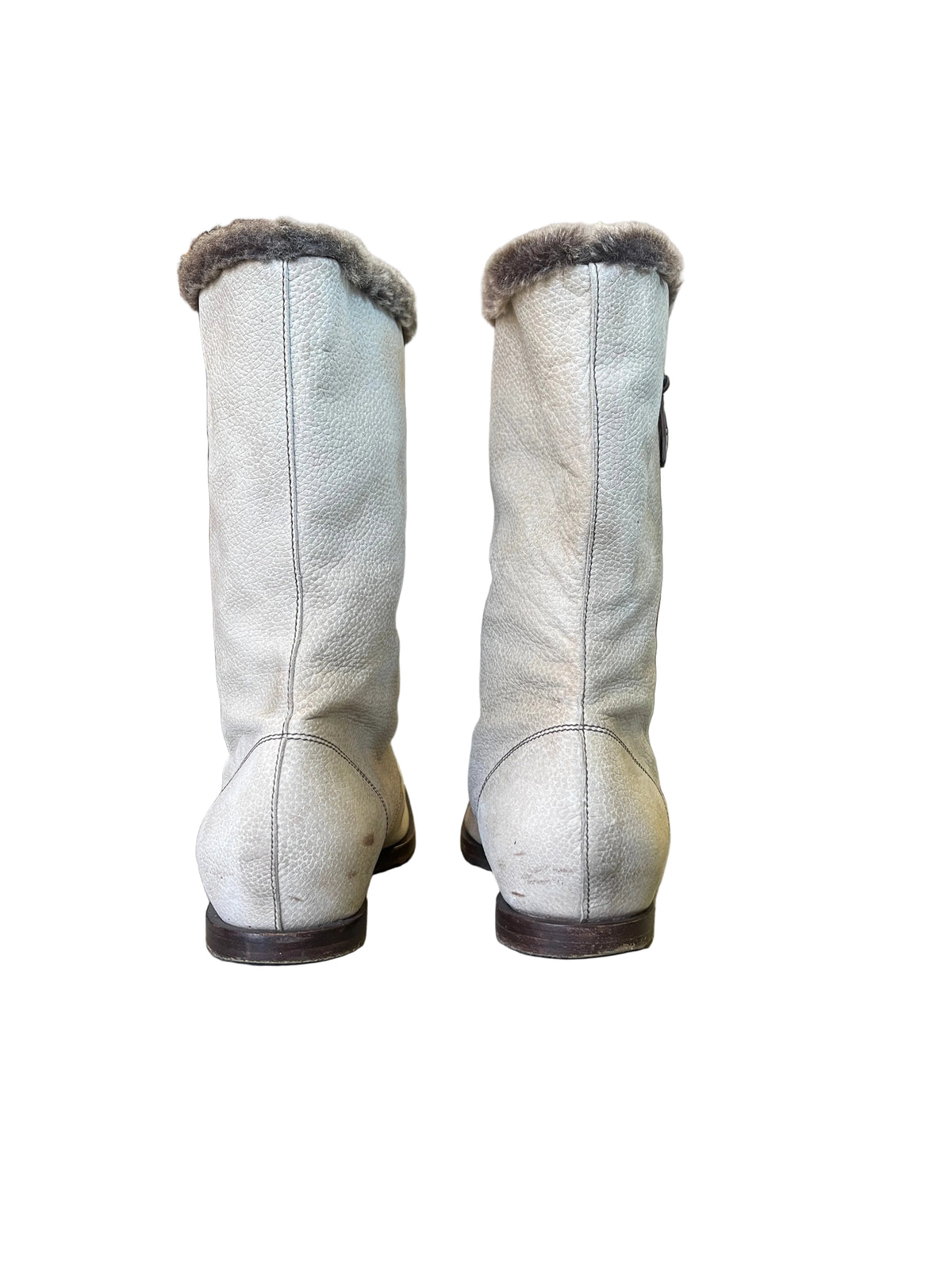 Rare Vintage Henry Beguelin Shearling-Trim Leather Boots