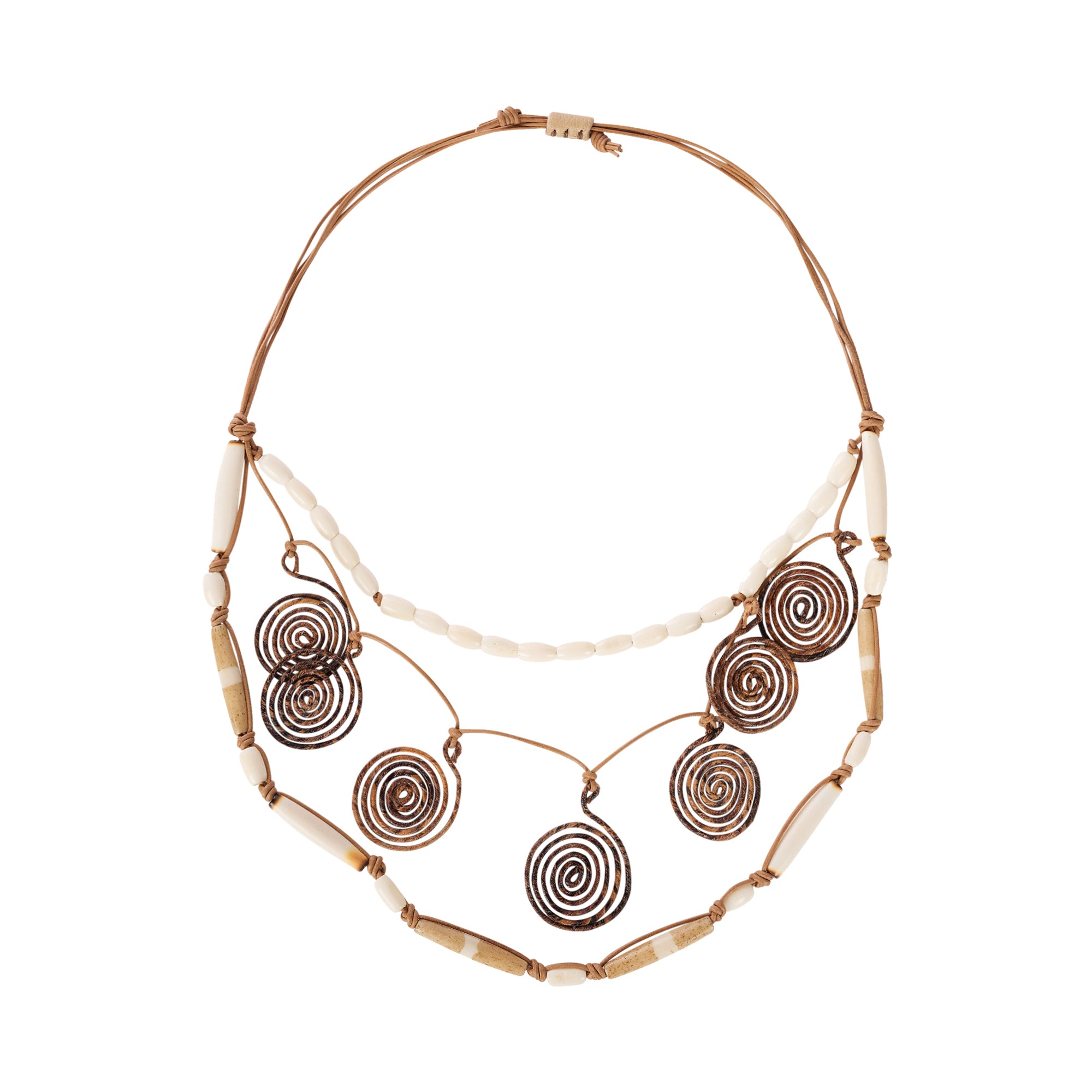 Collana Namibia Laccio Cuoio Beige