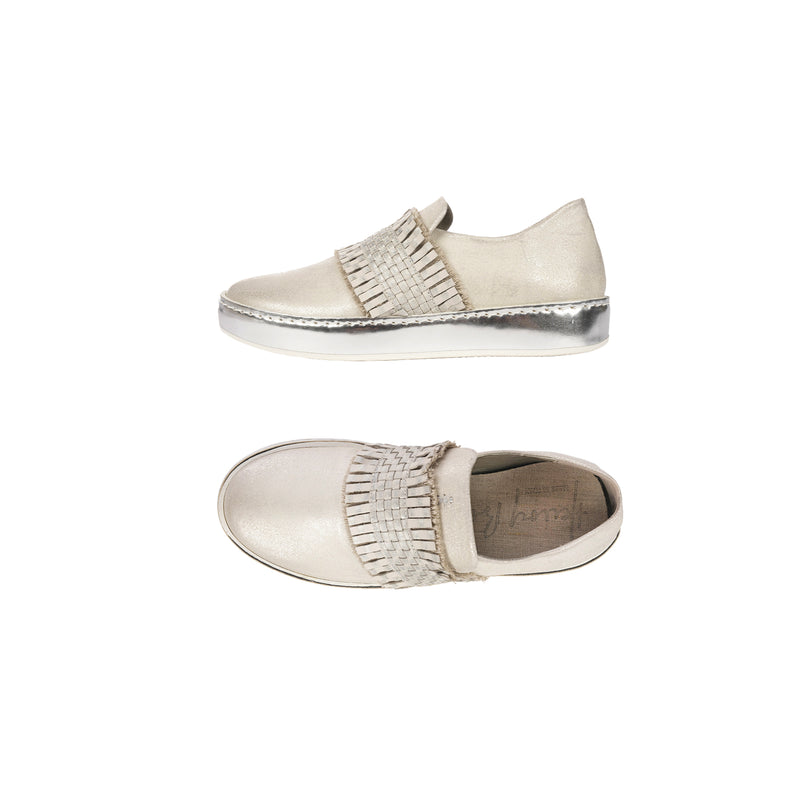 Slip on Metal Davè Intreccio Maltinto Chalk White