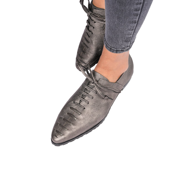 Lace-Up Loafer Ranch Silver Chocolate