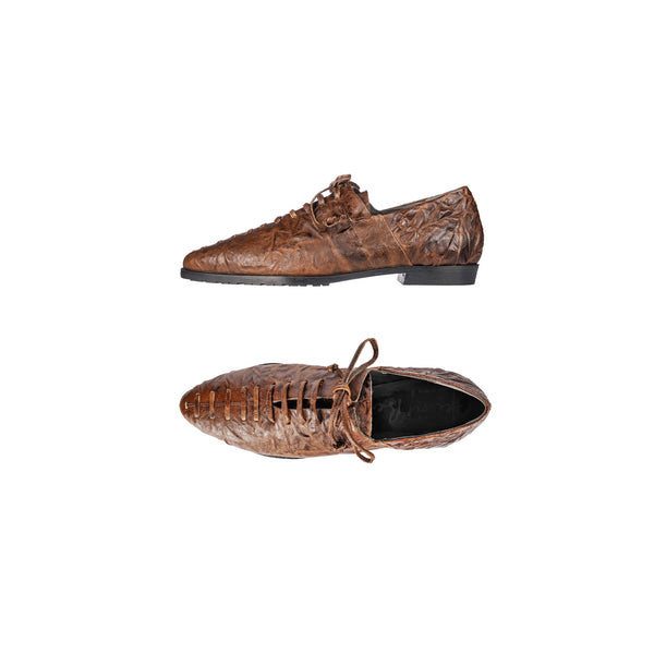 Lace-Up Loafer Stropicciato Brown