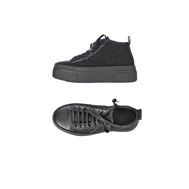 High Wool Sneaker Bouclè Black