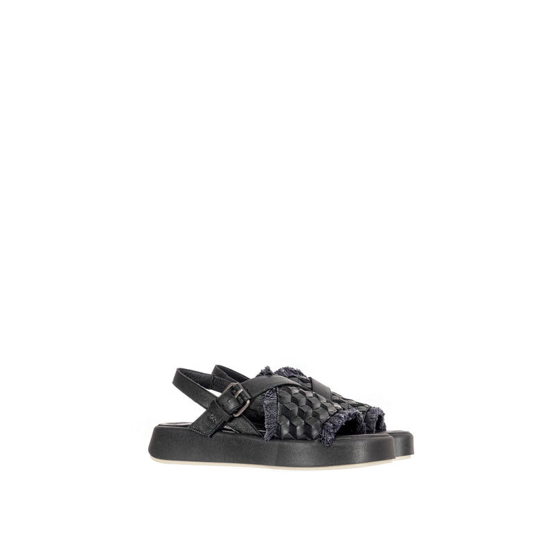 Sandalo Intreccio 3D Nero