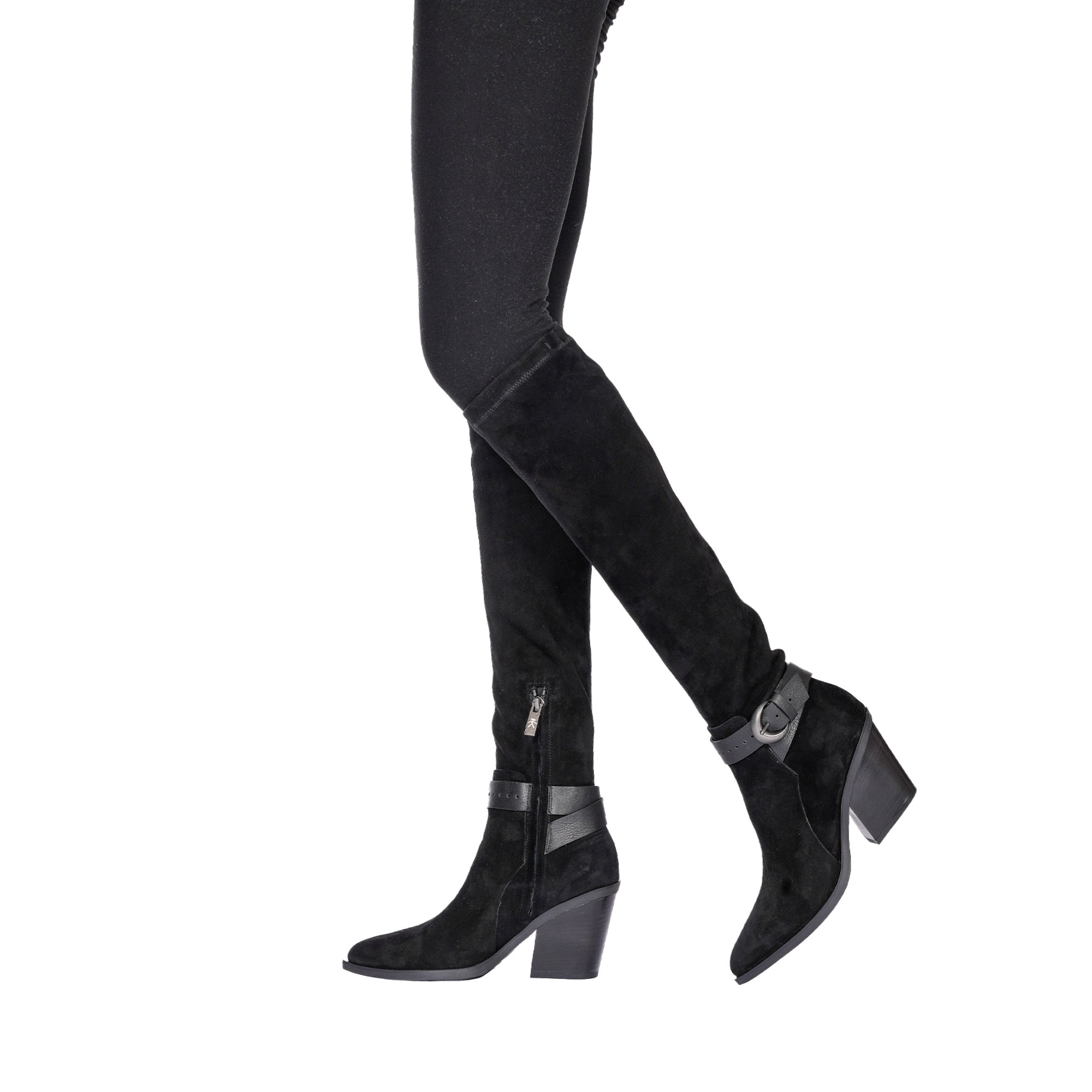 Knee Boot Stretch Chamois Black