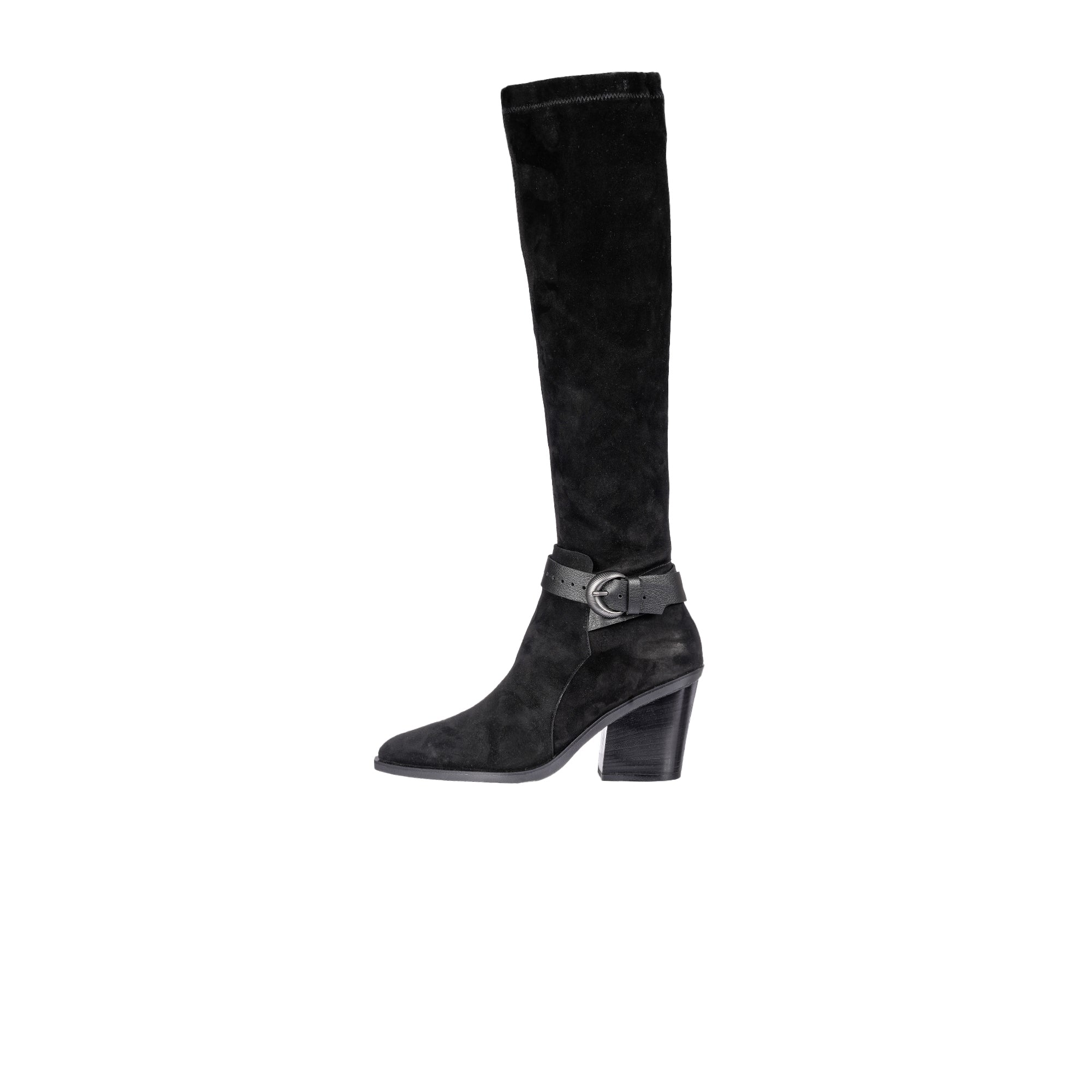 Knee Boot Stretch Chamois Black