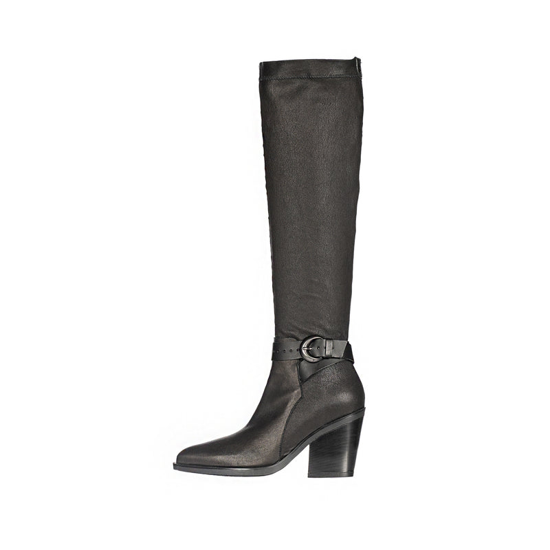 Knee Boot Stretch Nappa Black