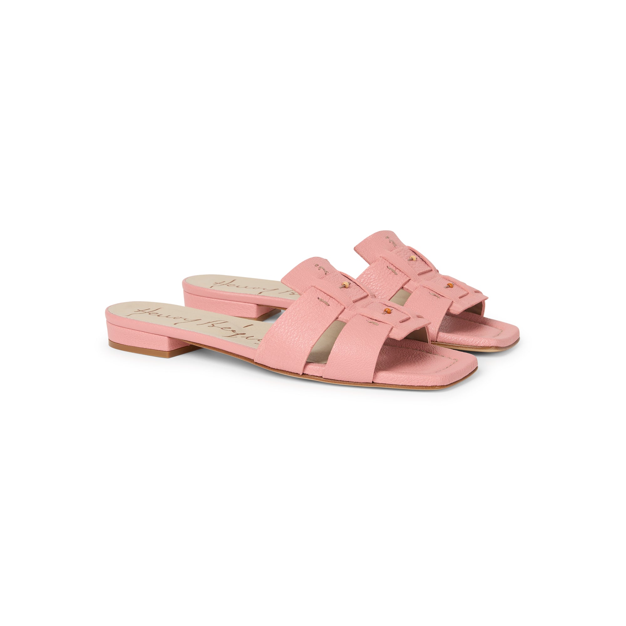 Flat Leather Slide Martellato