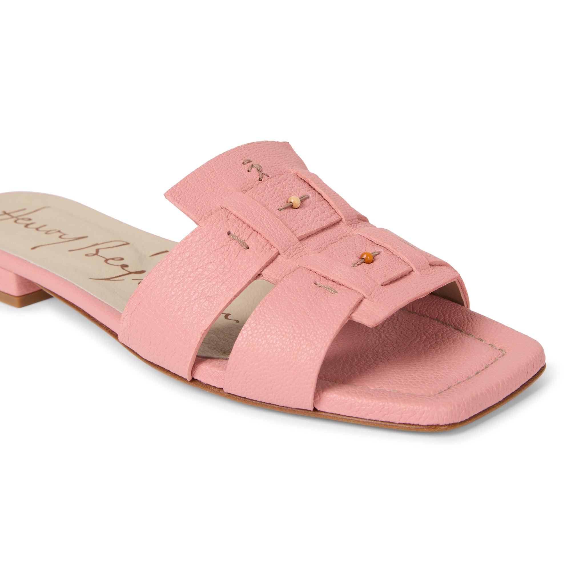 Flat Leather Slide Martellato