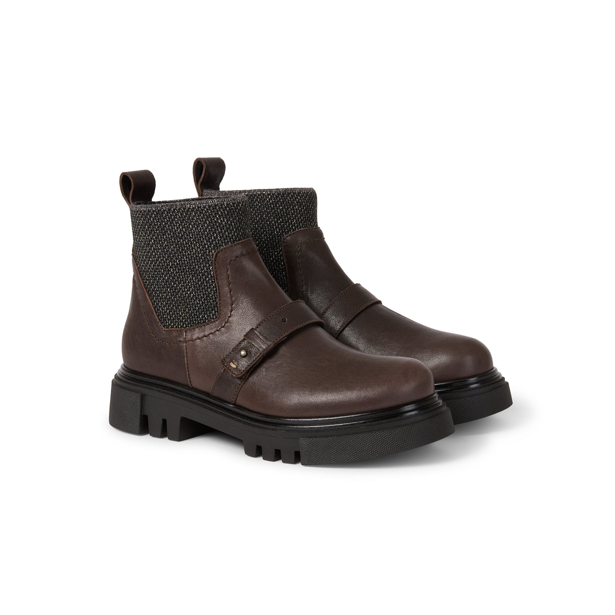Buckled Ankle Boot in Old Iron