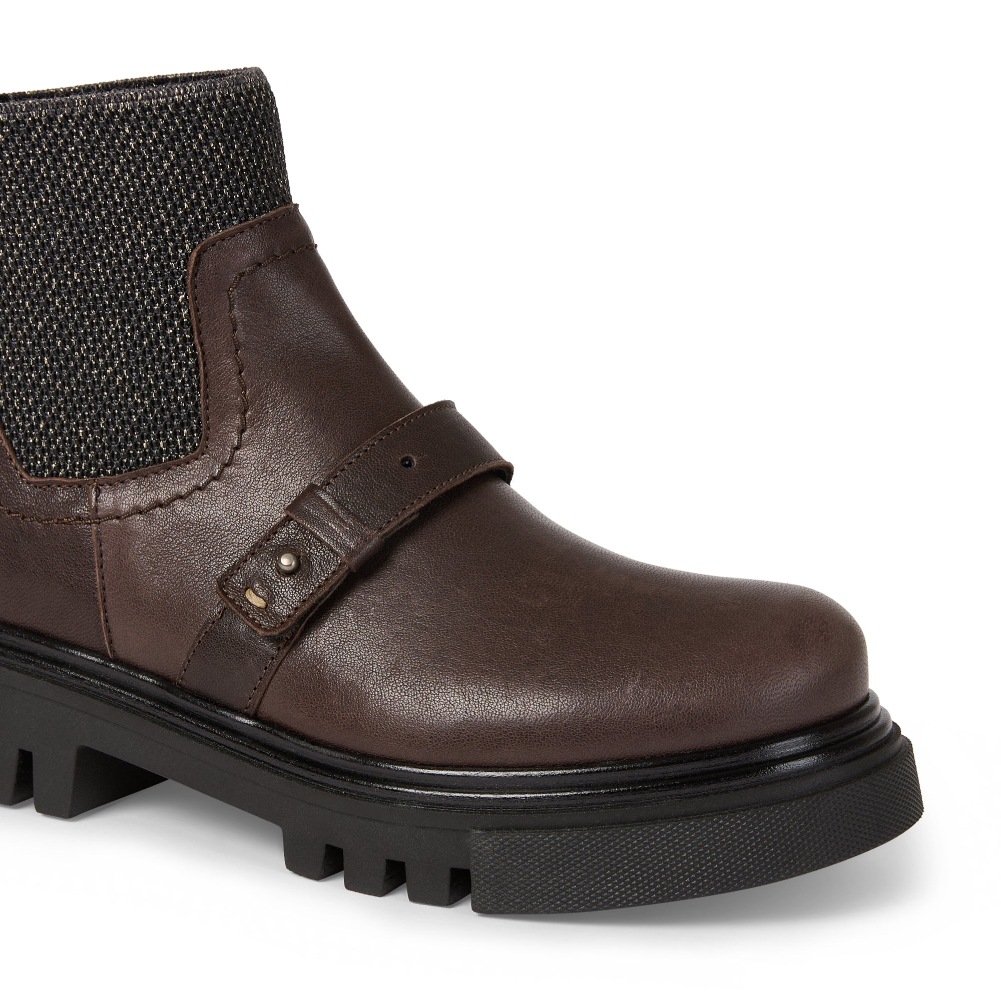 Buckled Ankle Boot in Old Iron