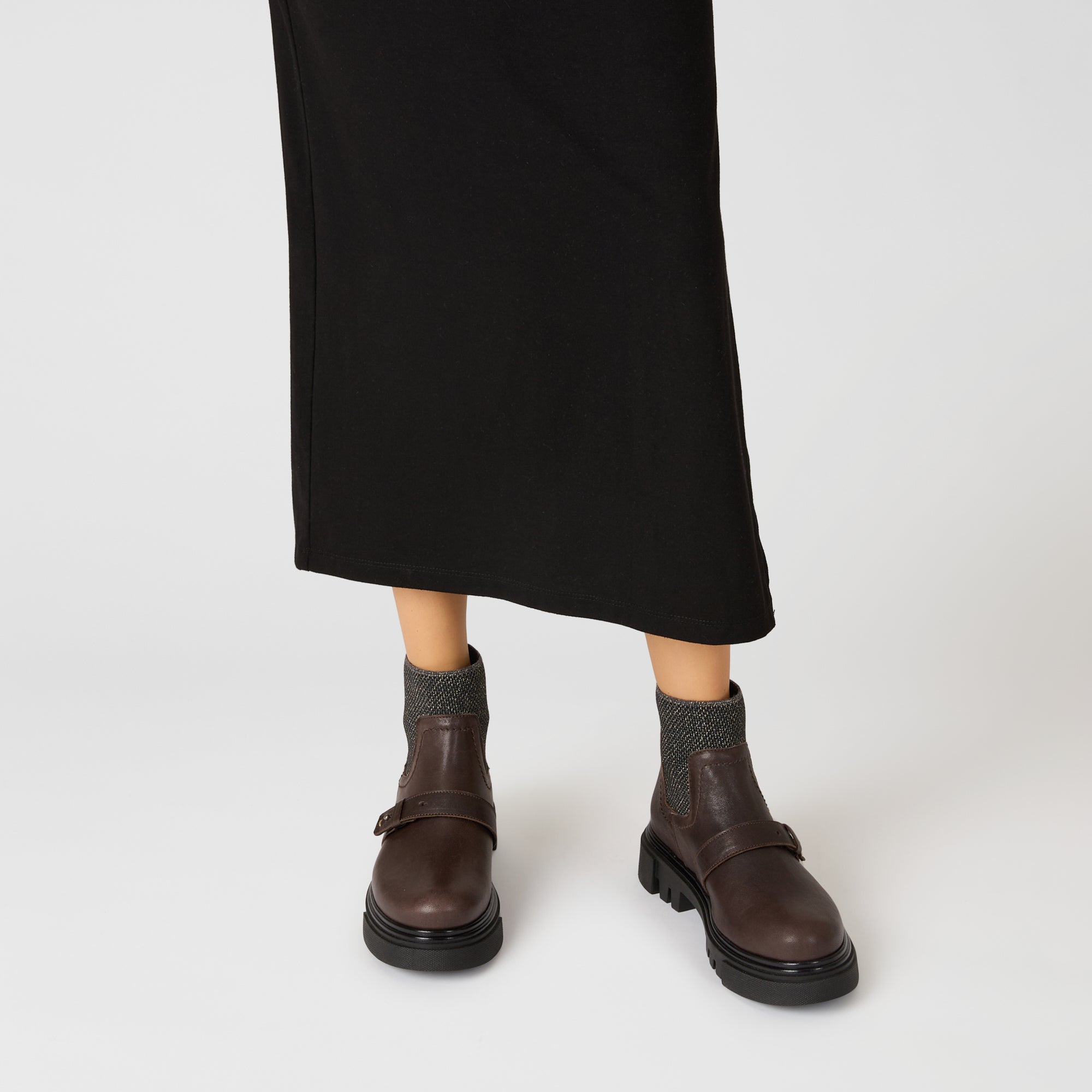 Buckled Ankle Boot in Old Iron