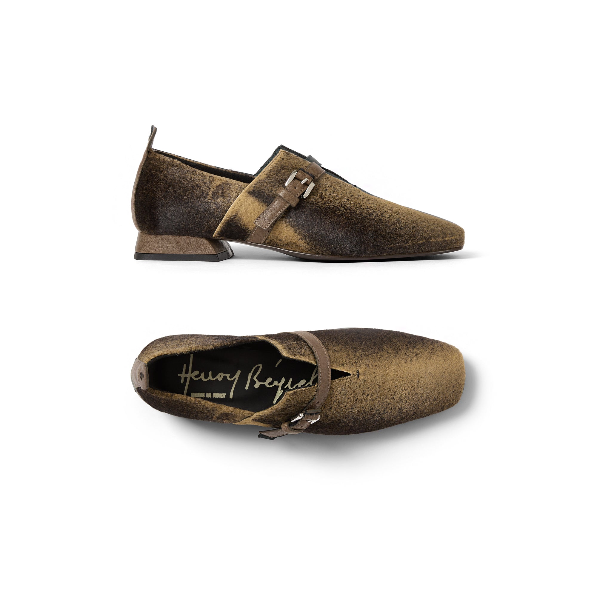 Buckle Strap Flat in Pony Sfumato