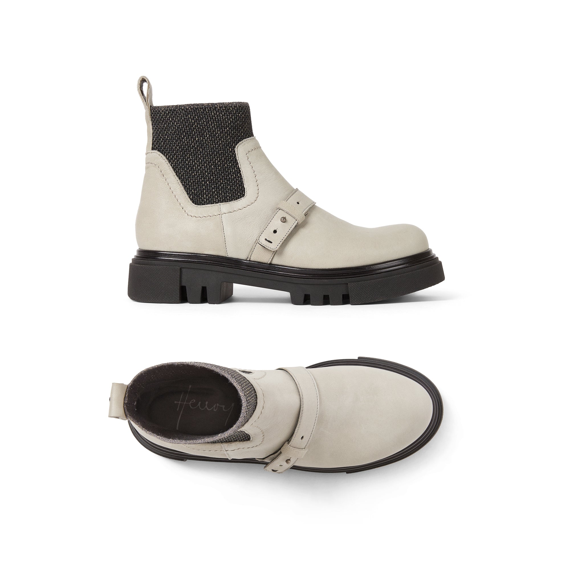 Buckled Ankle Boot in Old Iron