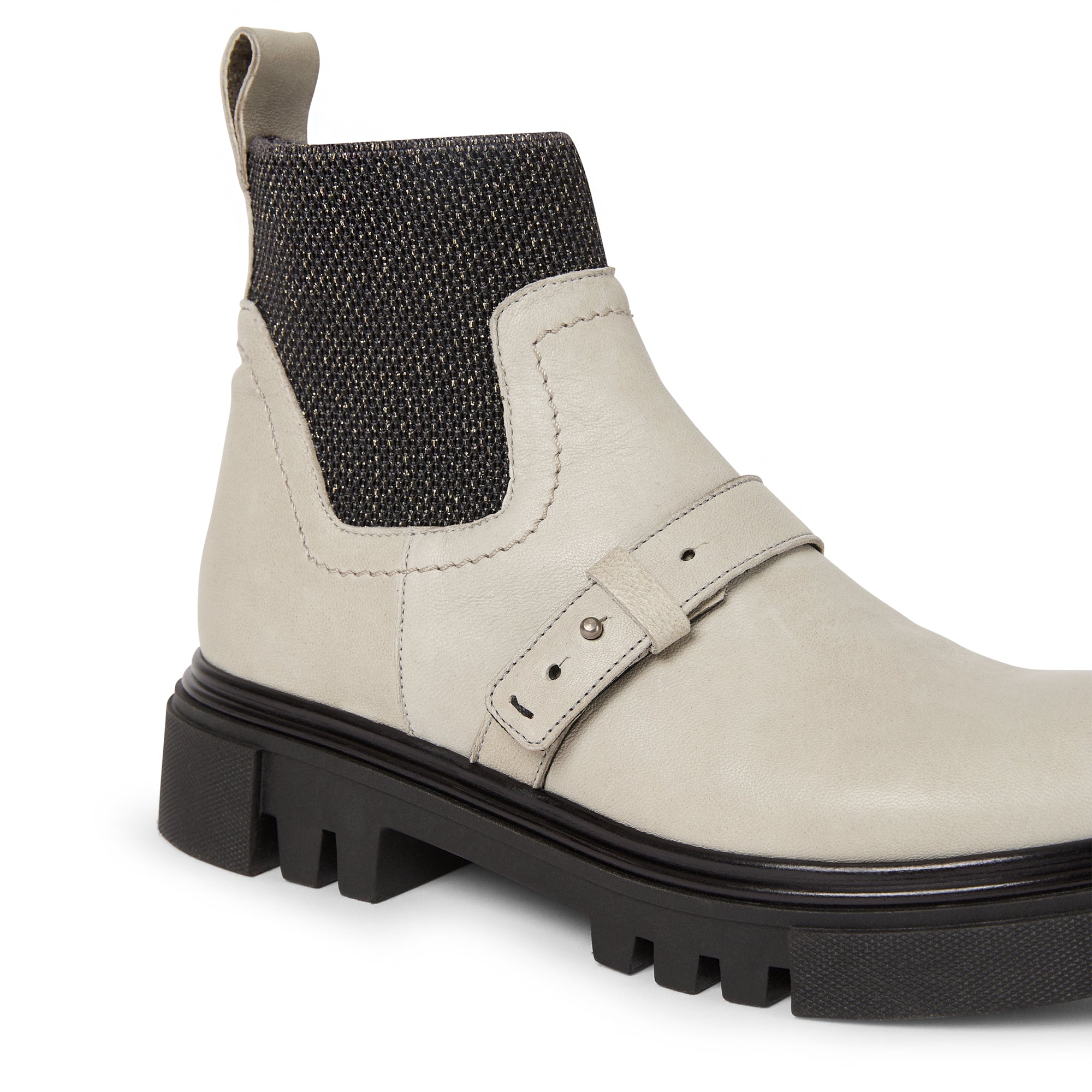 Buckled Ankle Boot in Old Iron