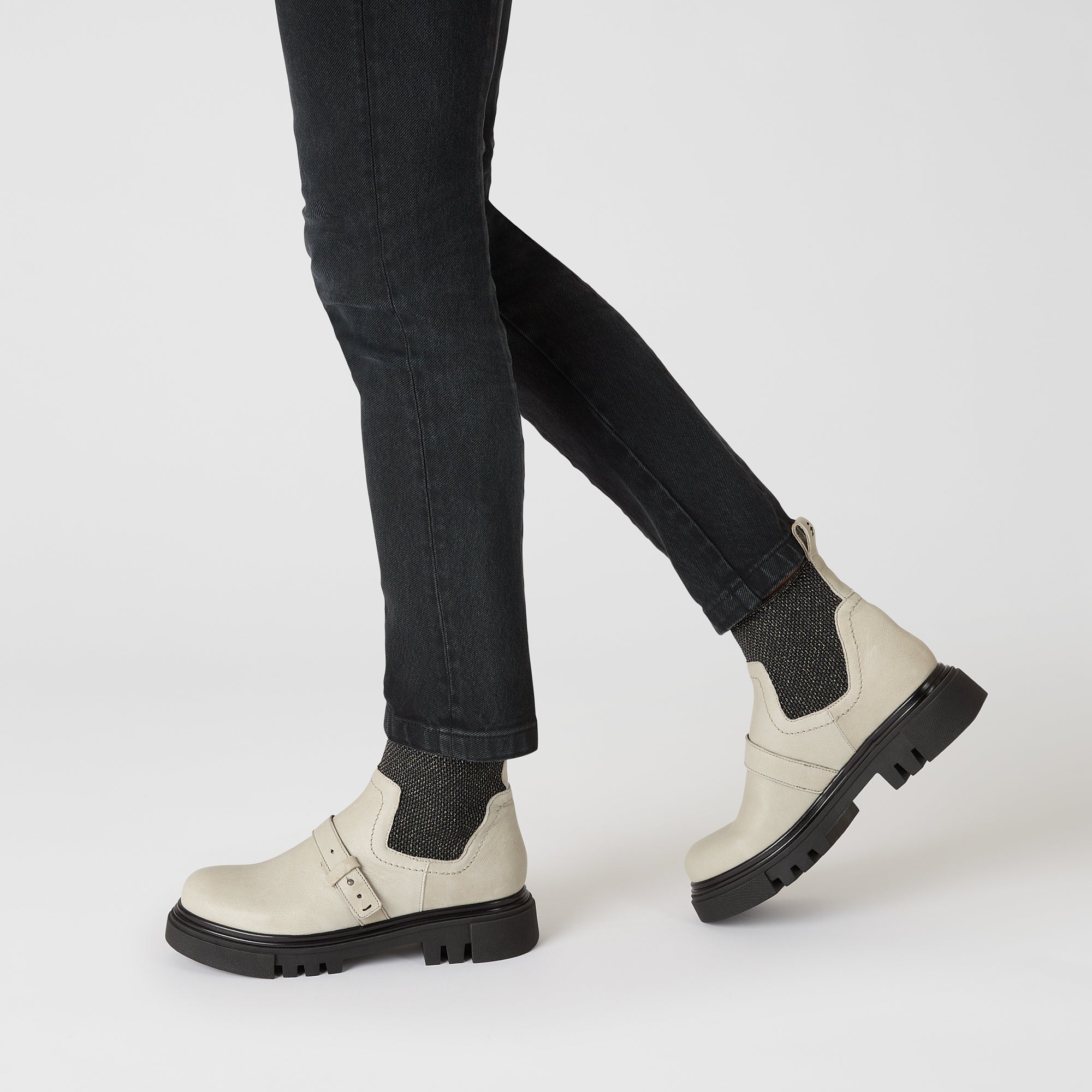 Buckled Ankle Boot in Old Iron