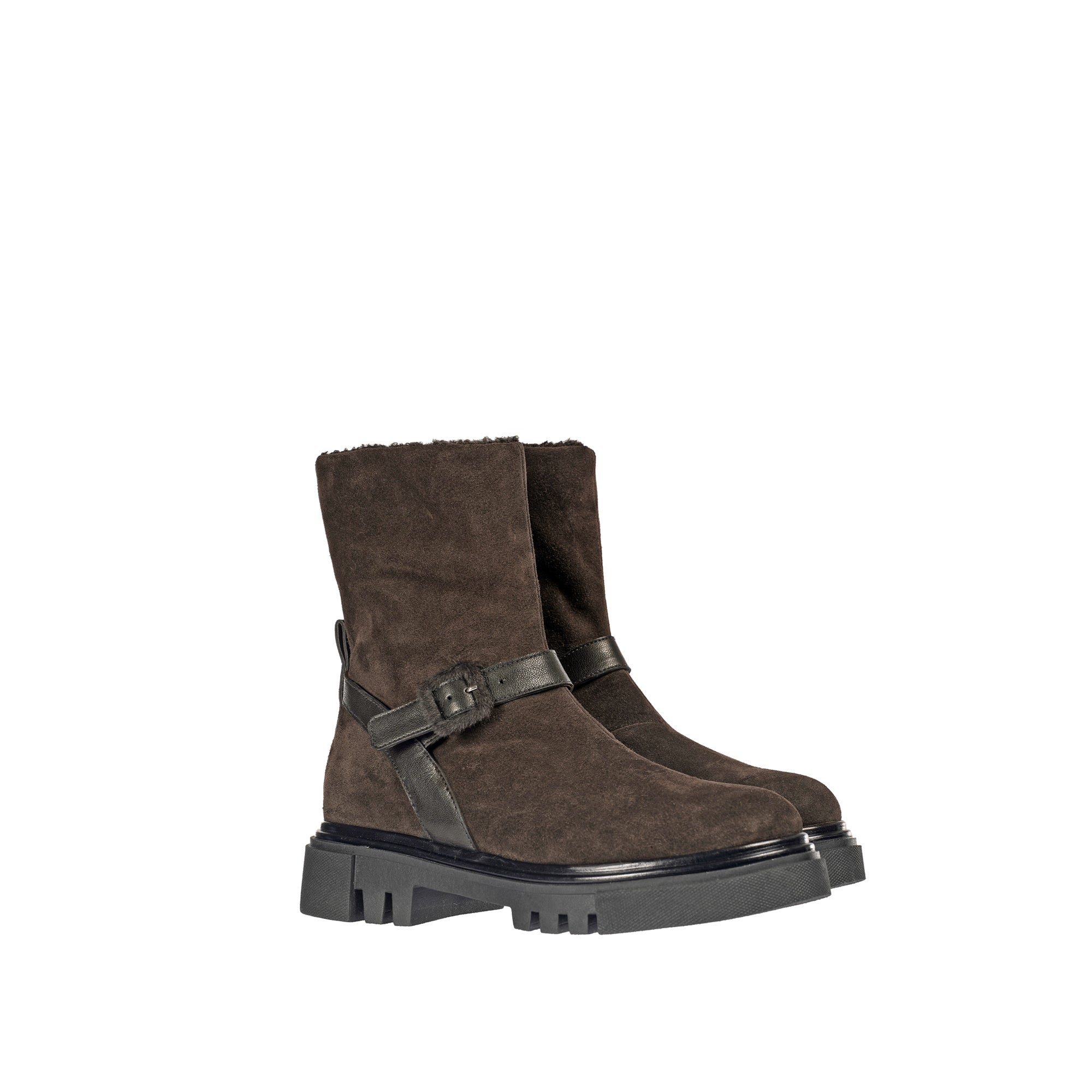 Ankle Boot in Suede with Buckle Detail